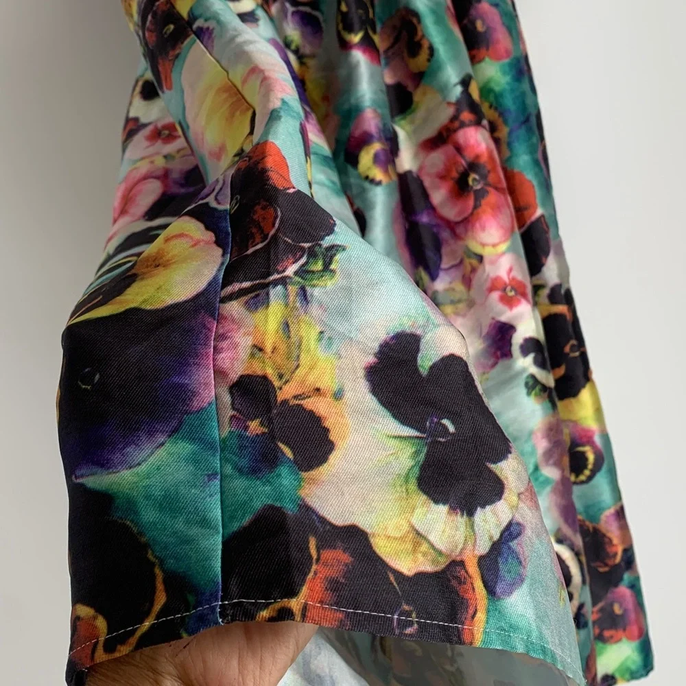 Sz L San Joy Women's spring Floral Print Skirt Hand Washable USED 🌸💐So Pretty!🌼🌺 - Picture 5 of 17